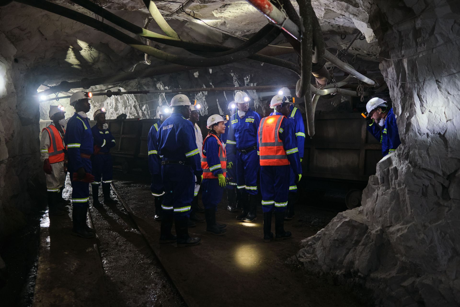 Miners in a gold mine